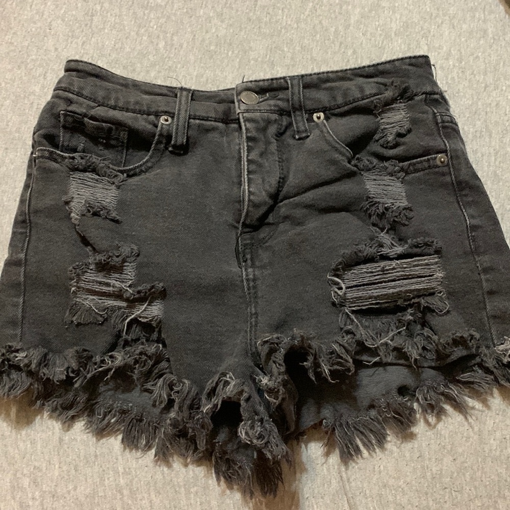 Black Jean Shorts
